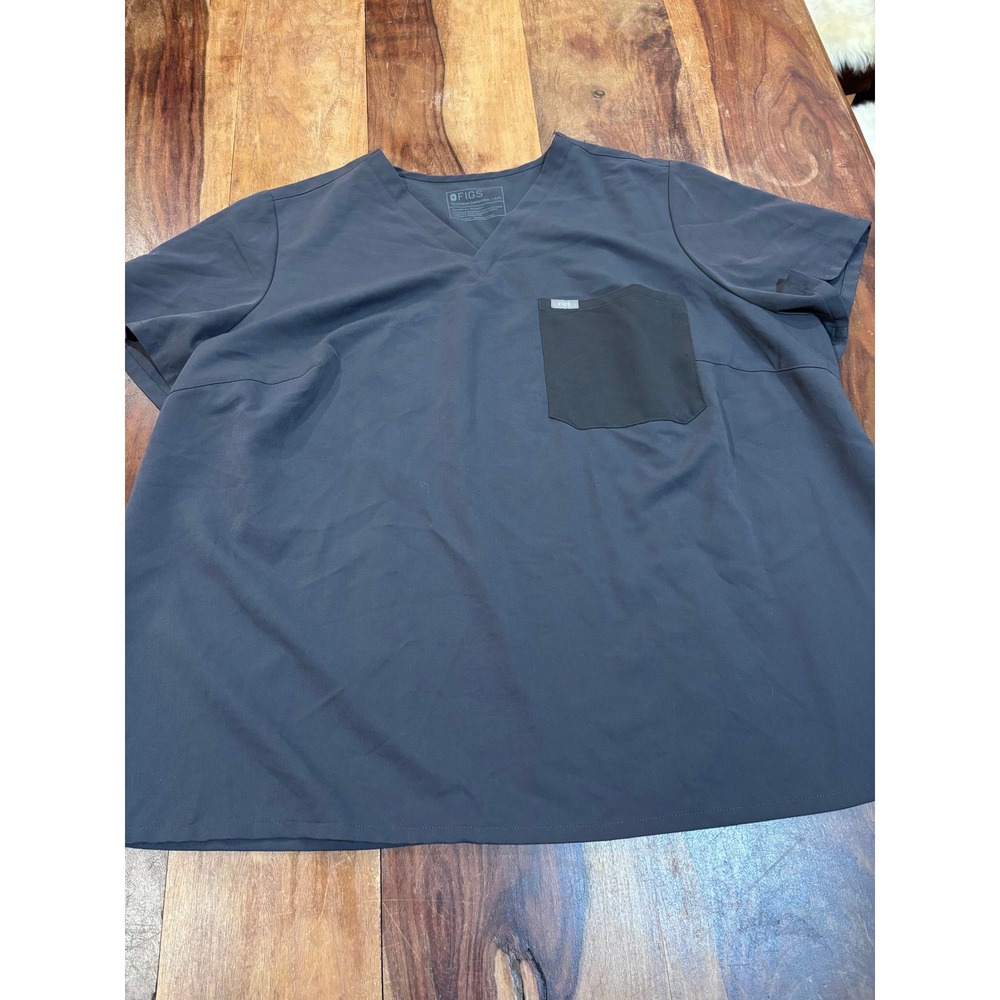 FIGS Catarina scrub top women size 5XL graphite gray v-neck short sleeve pocket